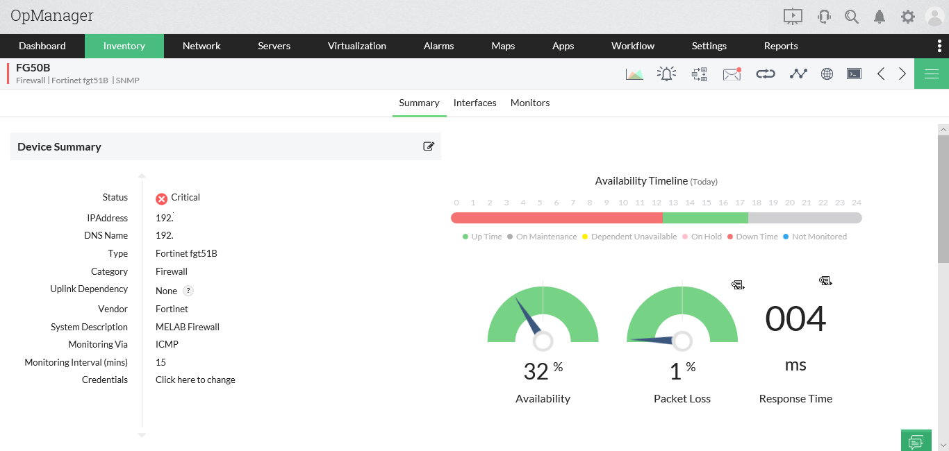 Network Activity Monitor Tools ManageEngine OpManager