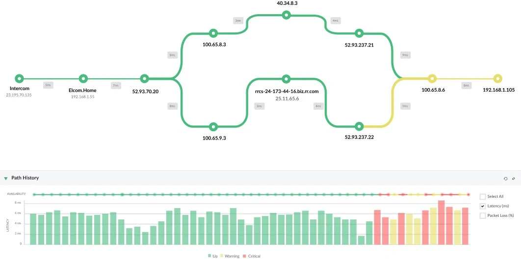 Network path visualization