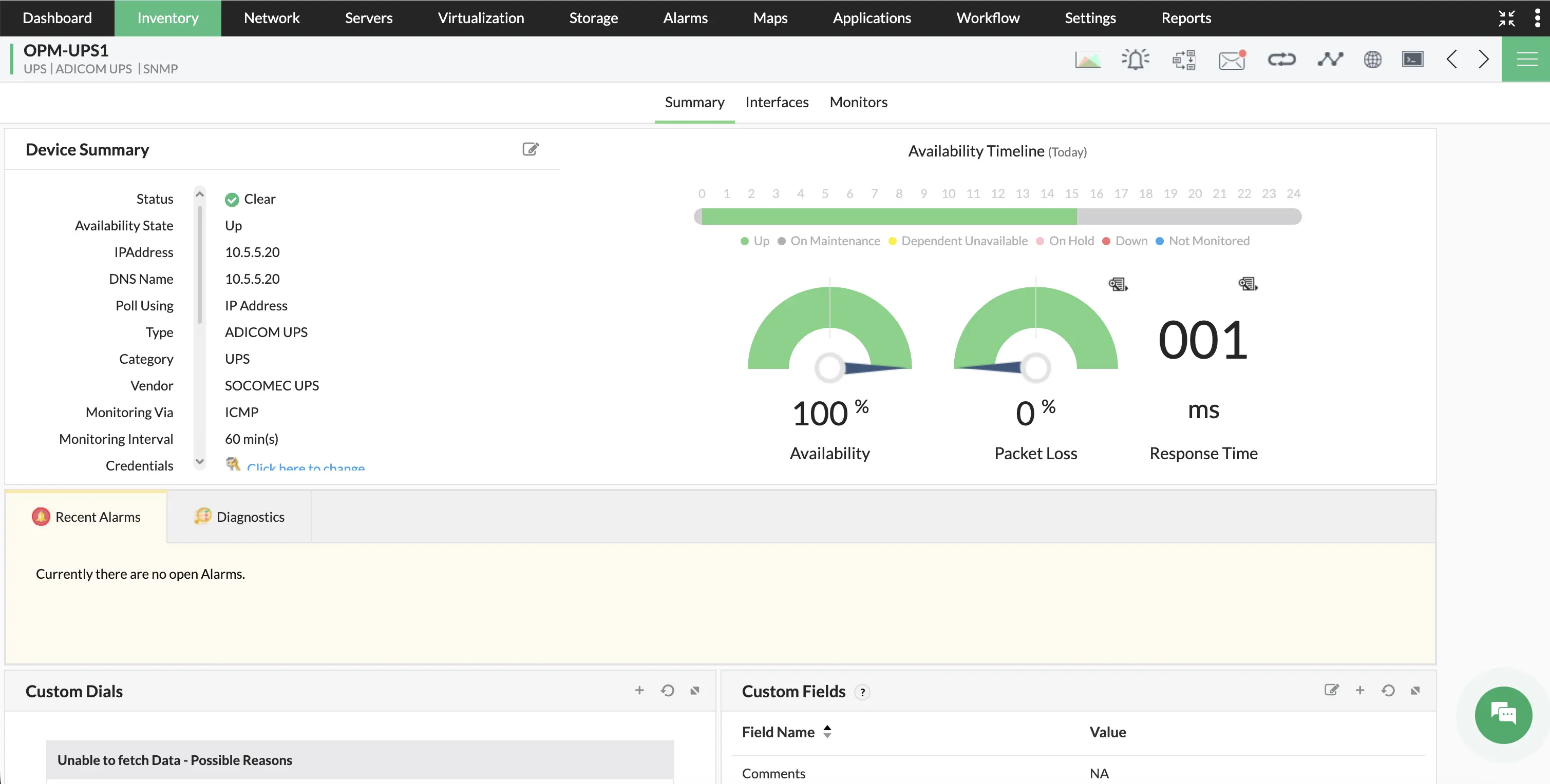 Discover, classify, and monitor UPS devices automatically