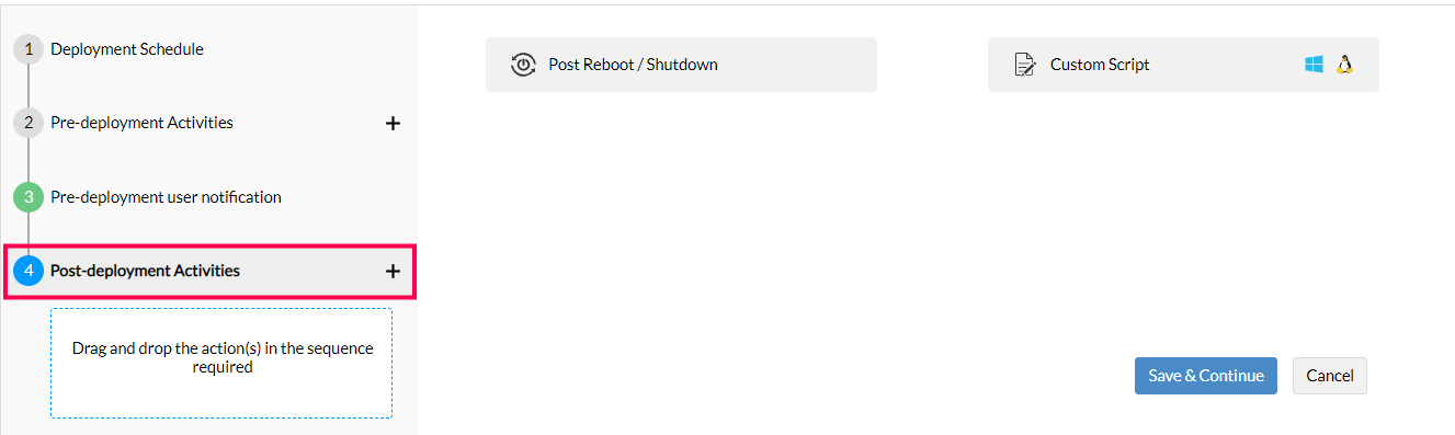 Post-deployment activities deployment policy
