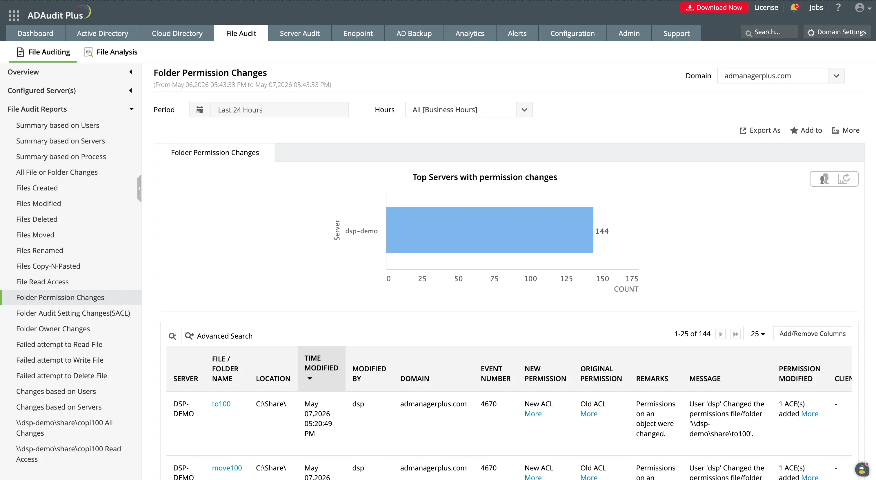 File server permissions auditing tool