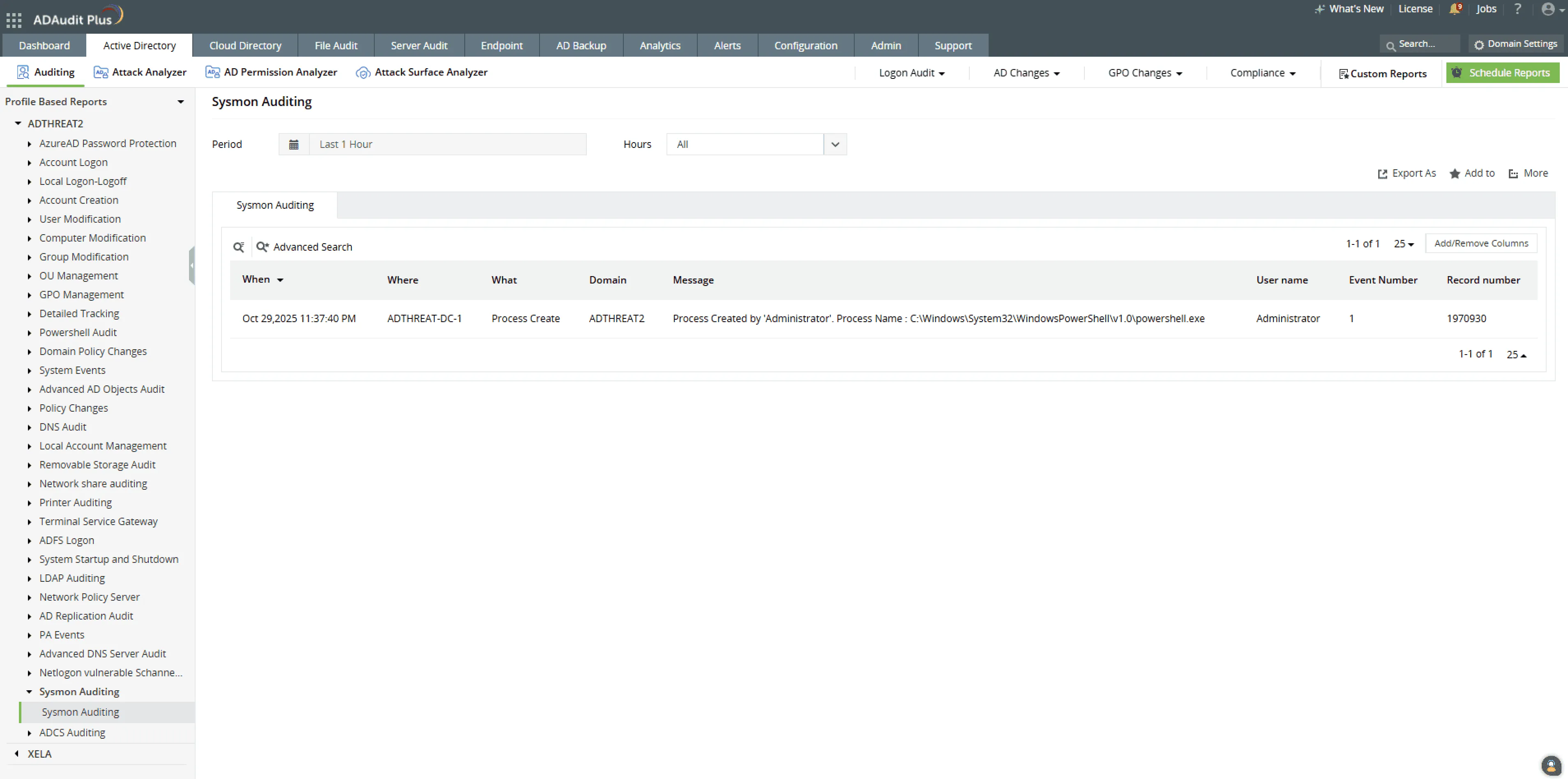 Sysmon auditing