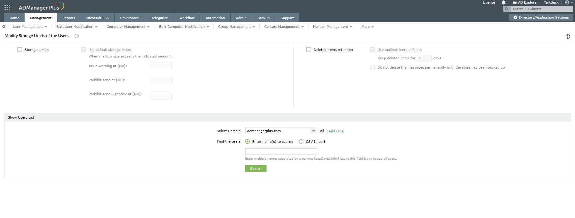 How to modify users based on attributes in Exchange using ADManager Plus