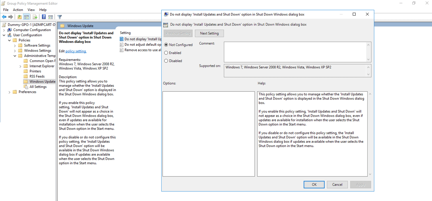 Editing a GPO using the GPMC