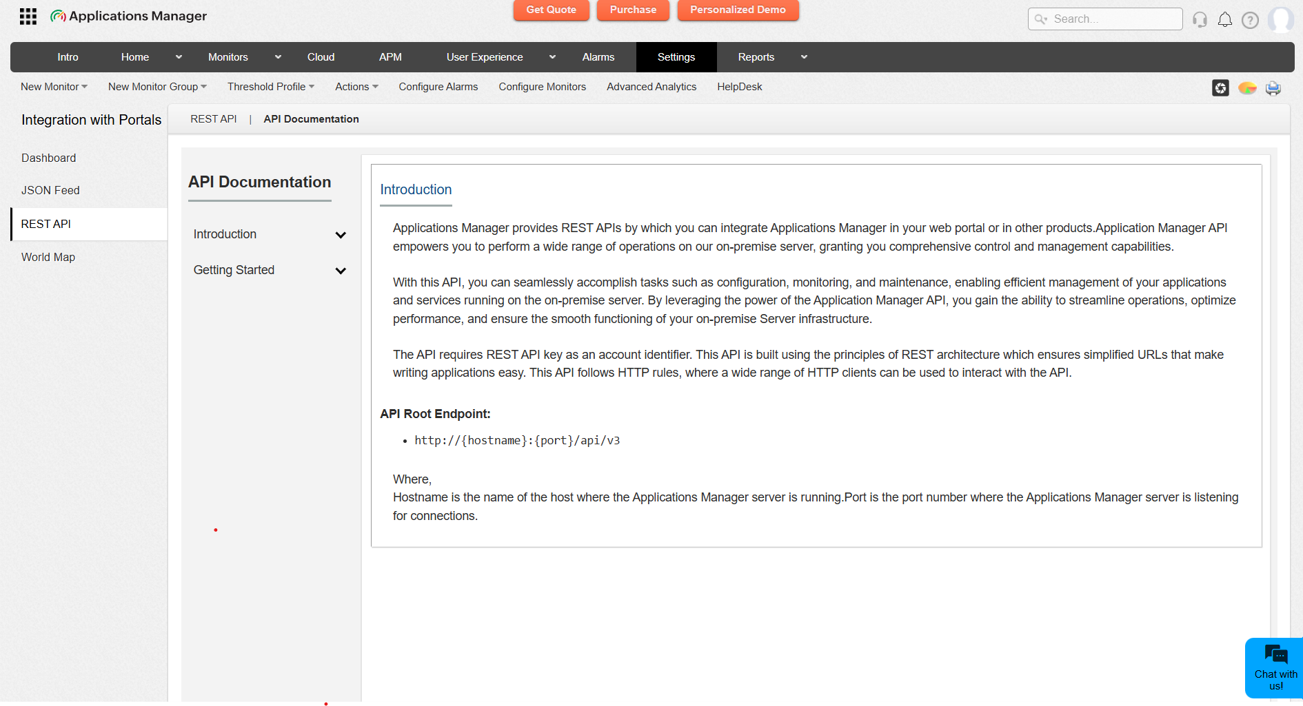 Applications Manager REST API: Viewing API Documentation