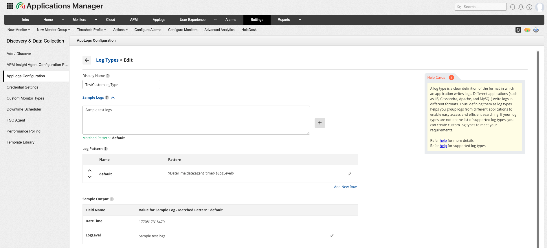 Application log Monitoring - ManageEngine Applications Manager