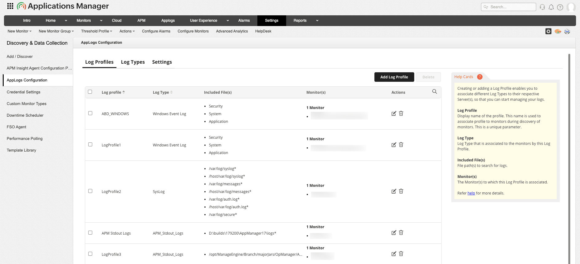 Application log Monitoring - ManageEngine Applications Manager