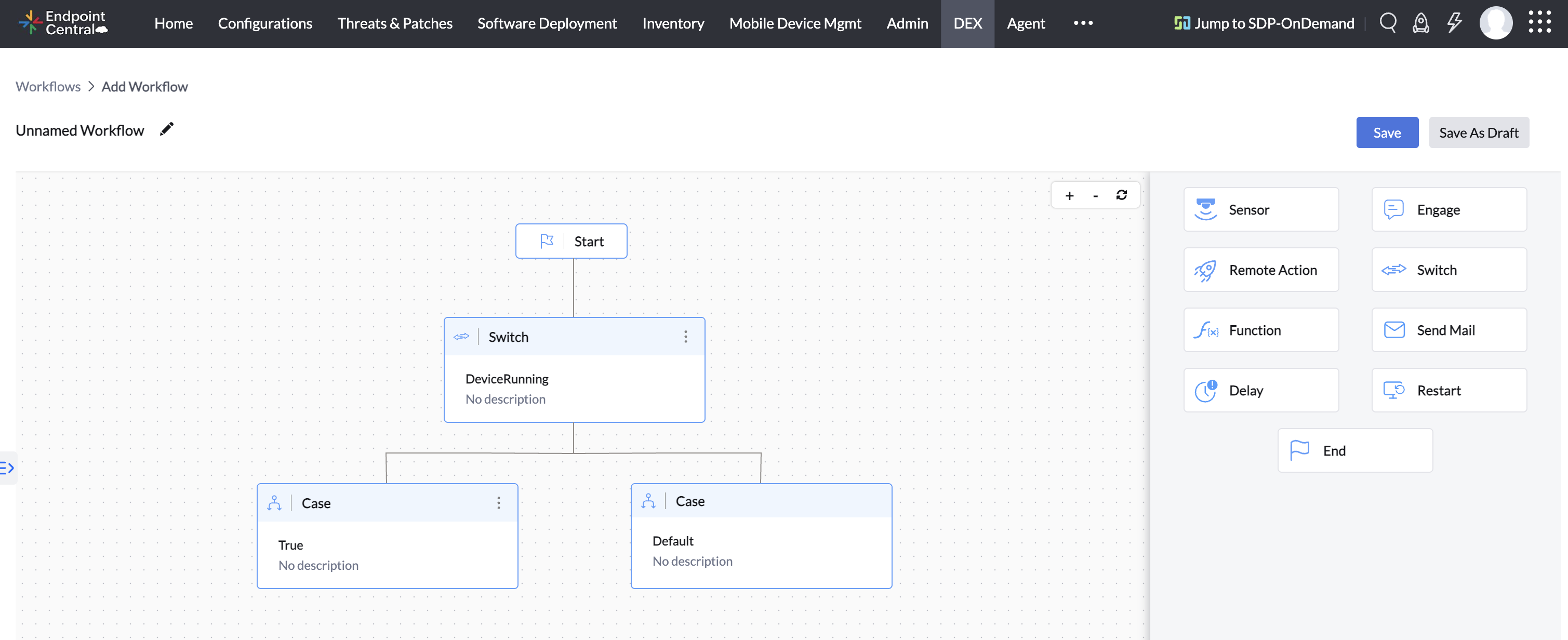 Workflow Switch stage Configuration View