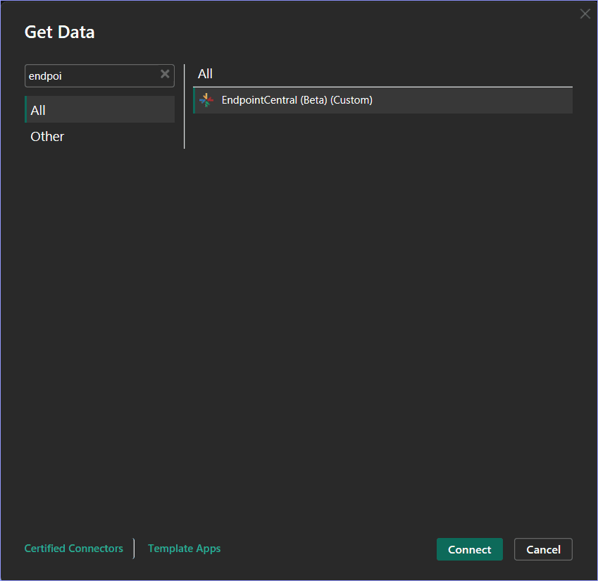 Power BI Get Data screenshot