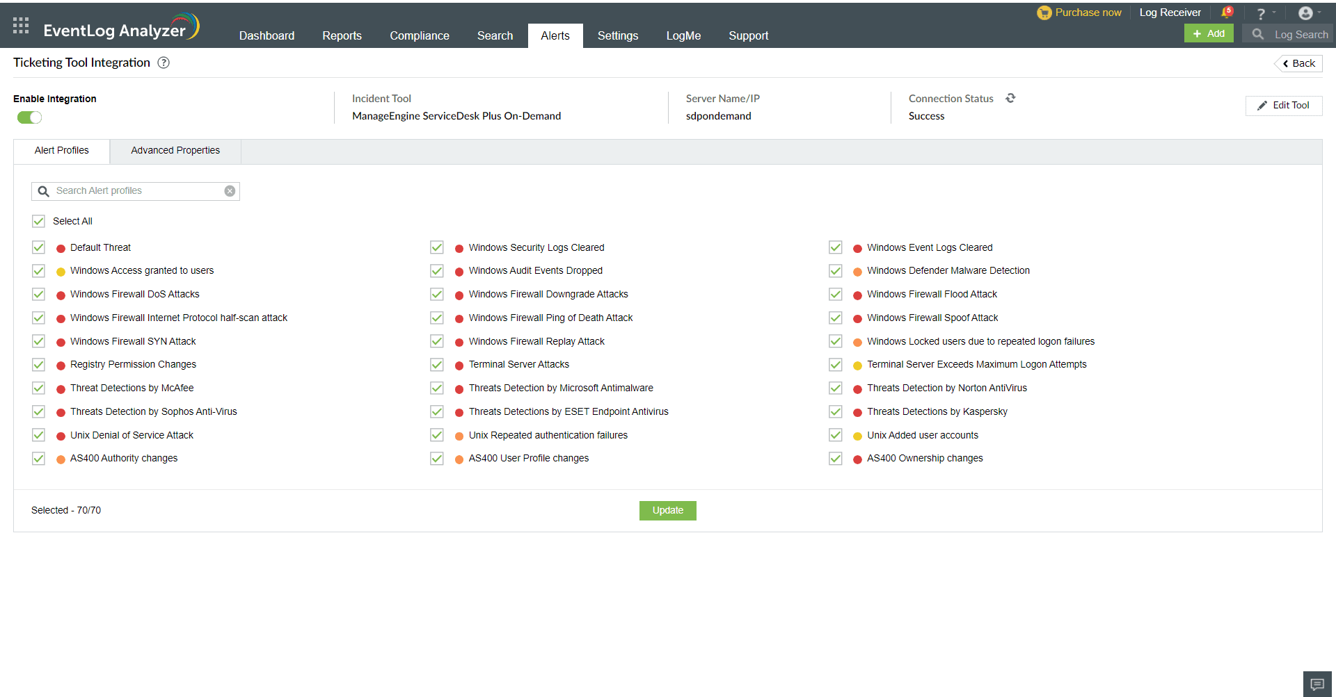Ticketing Tool Integration