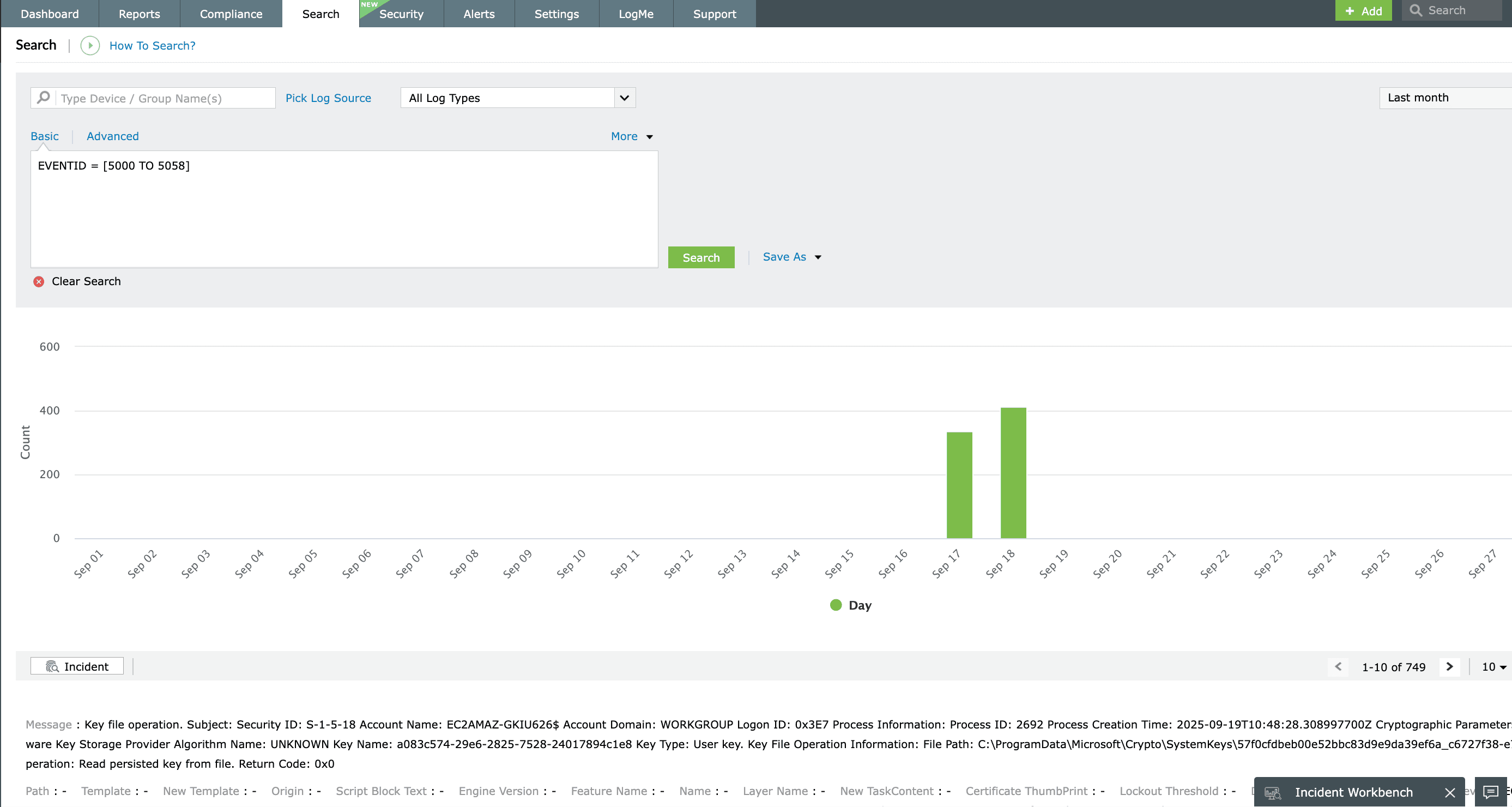 Event log forensics and investigation