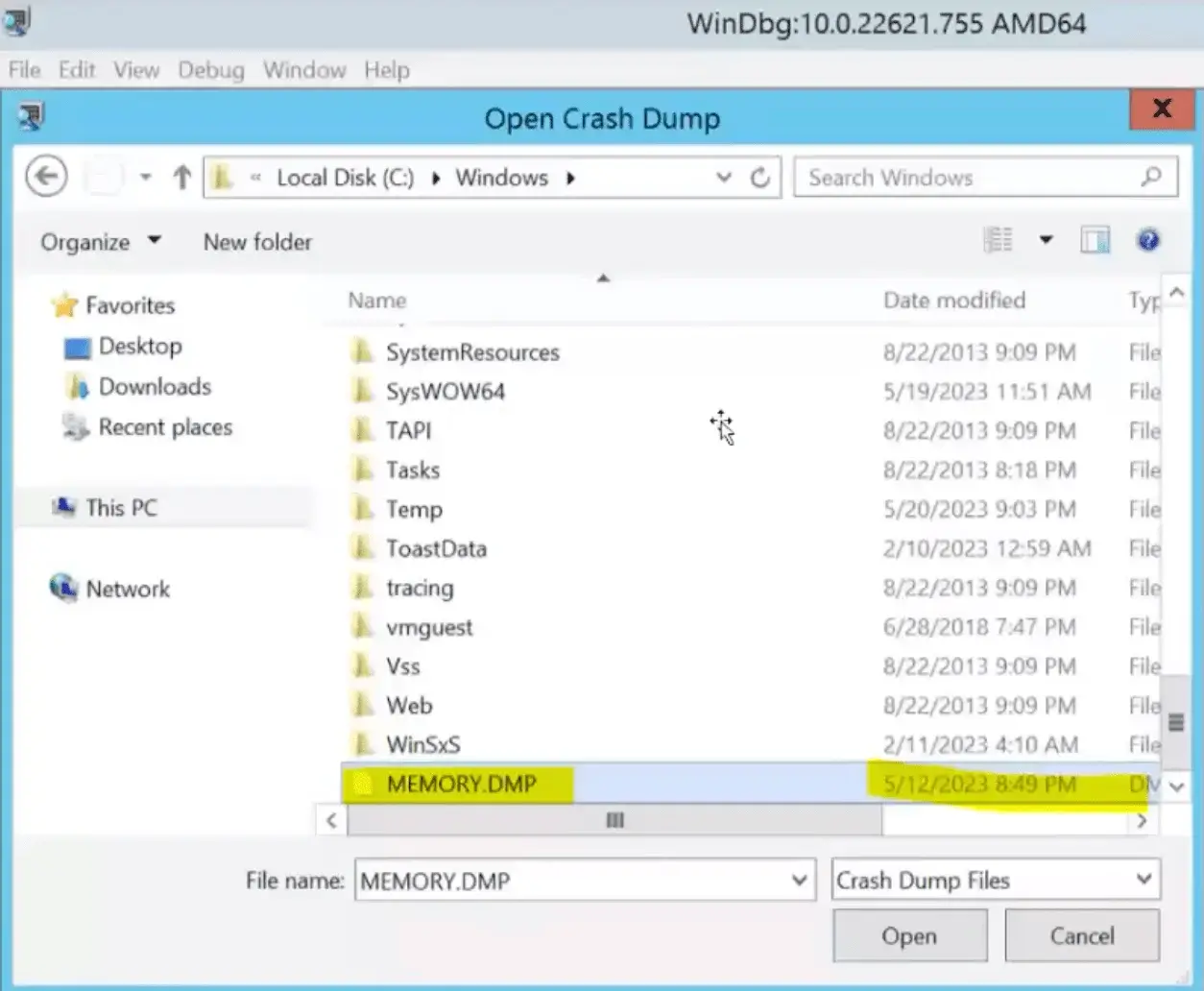 crash dump file analysis