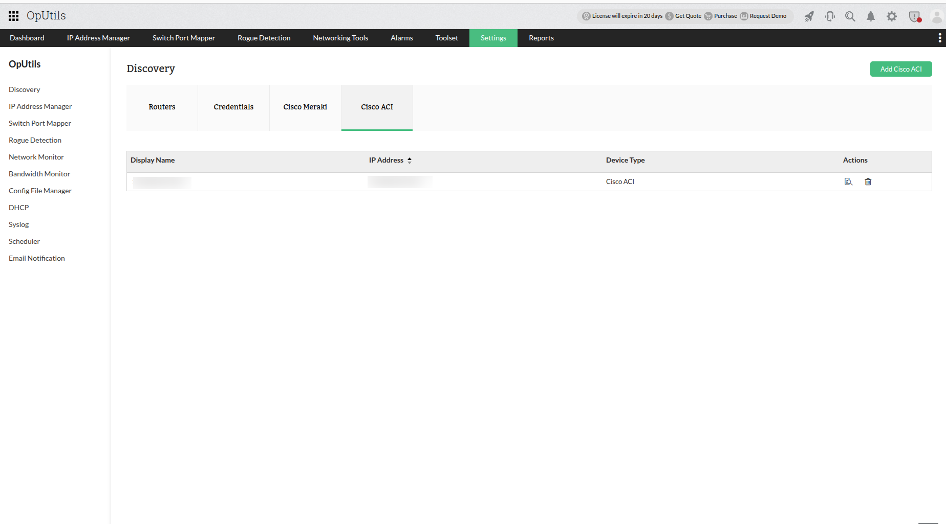 Cisco ACI switch port management