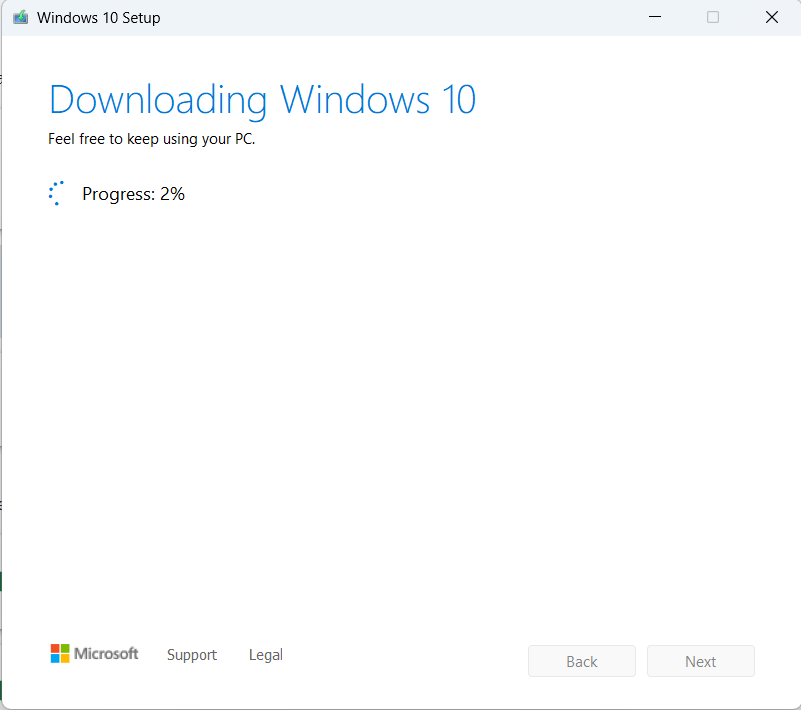 The Windows 10 ISO file starts downloading Windows 10 ISO download dialog box