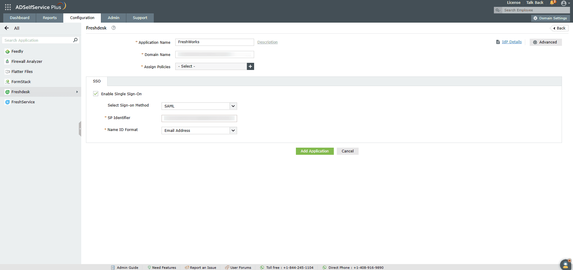 Configuring Freshdesk for SSO in ADSelfService Plus