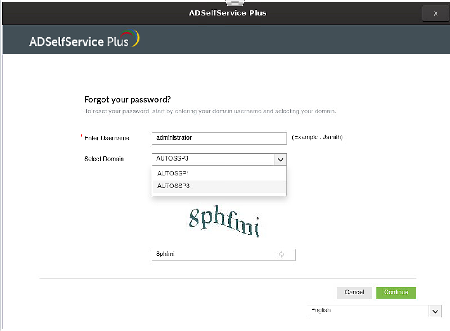 self-service-password-reset-console