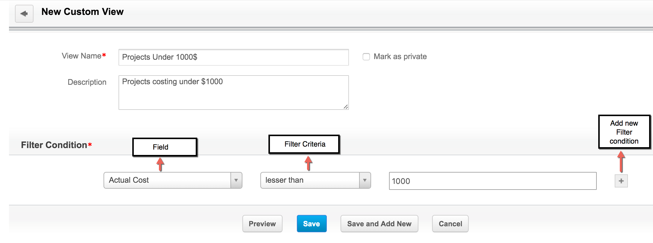 Projects custom view | Admin guide