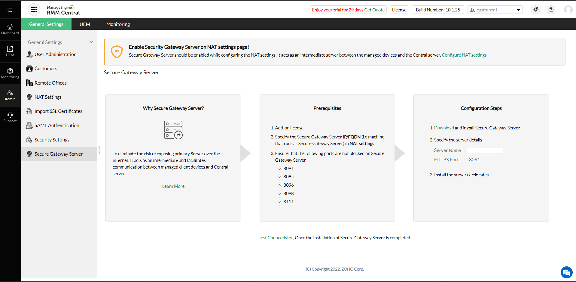 Secure Communication of mobile users using Secure Gateway Server