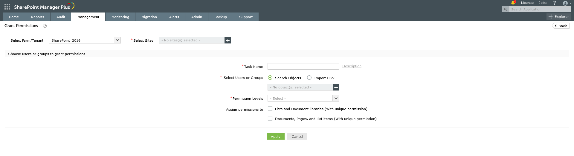 An image showing the Grant Permissions feature