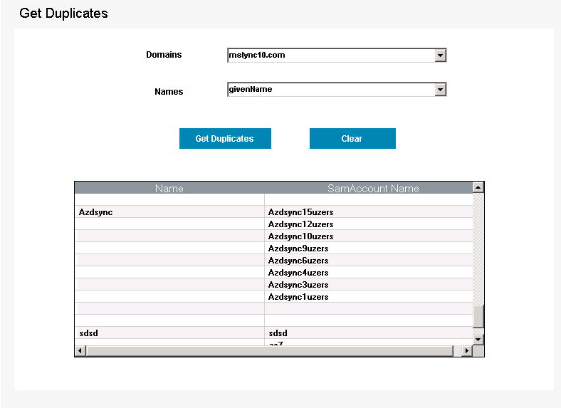 Free Active Directory Get Duplicates tool