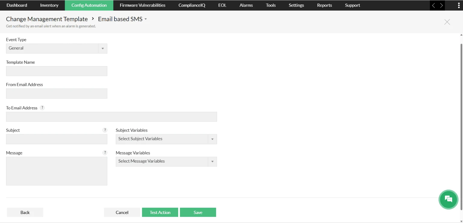 Email based SMS template in NCM