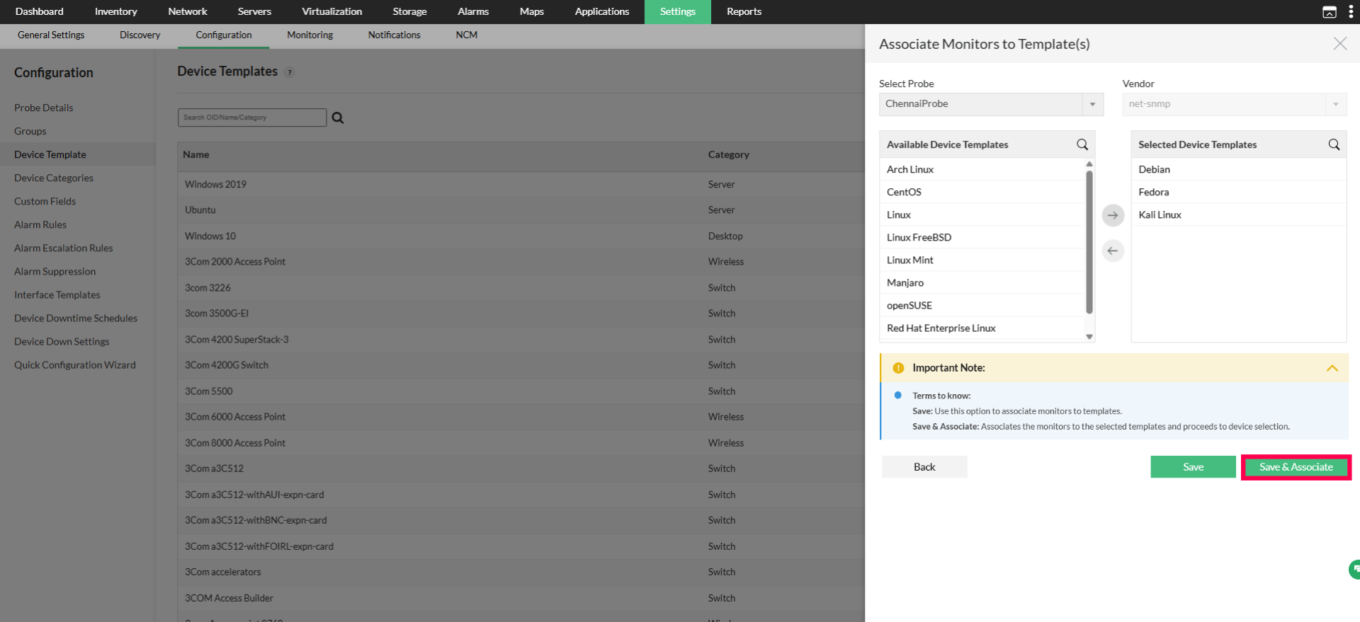 Bulk Template Association | ManageEngine OpManager