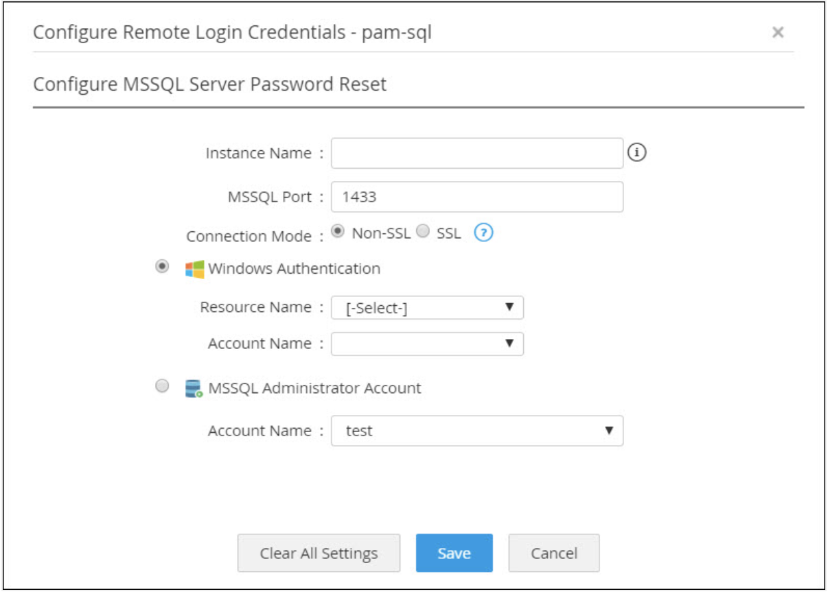 Remote login credential configuration in PAM360