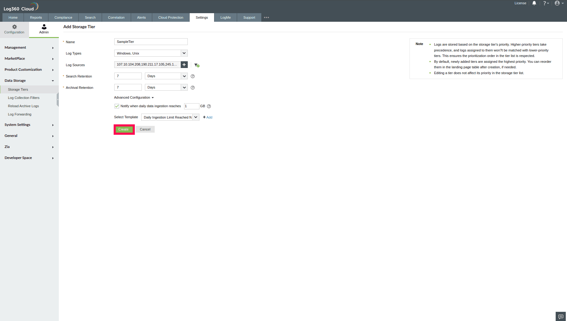 Configuring Storage Tiers