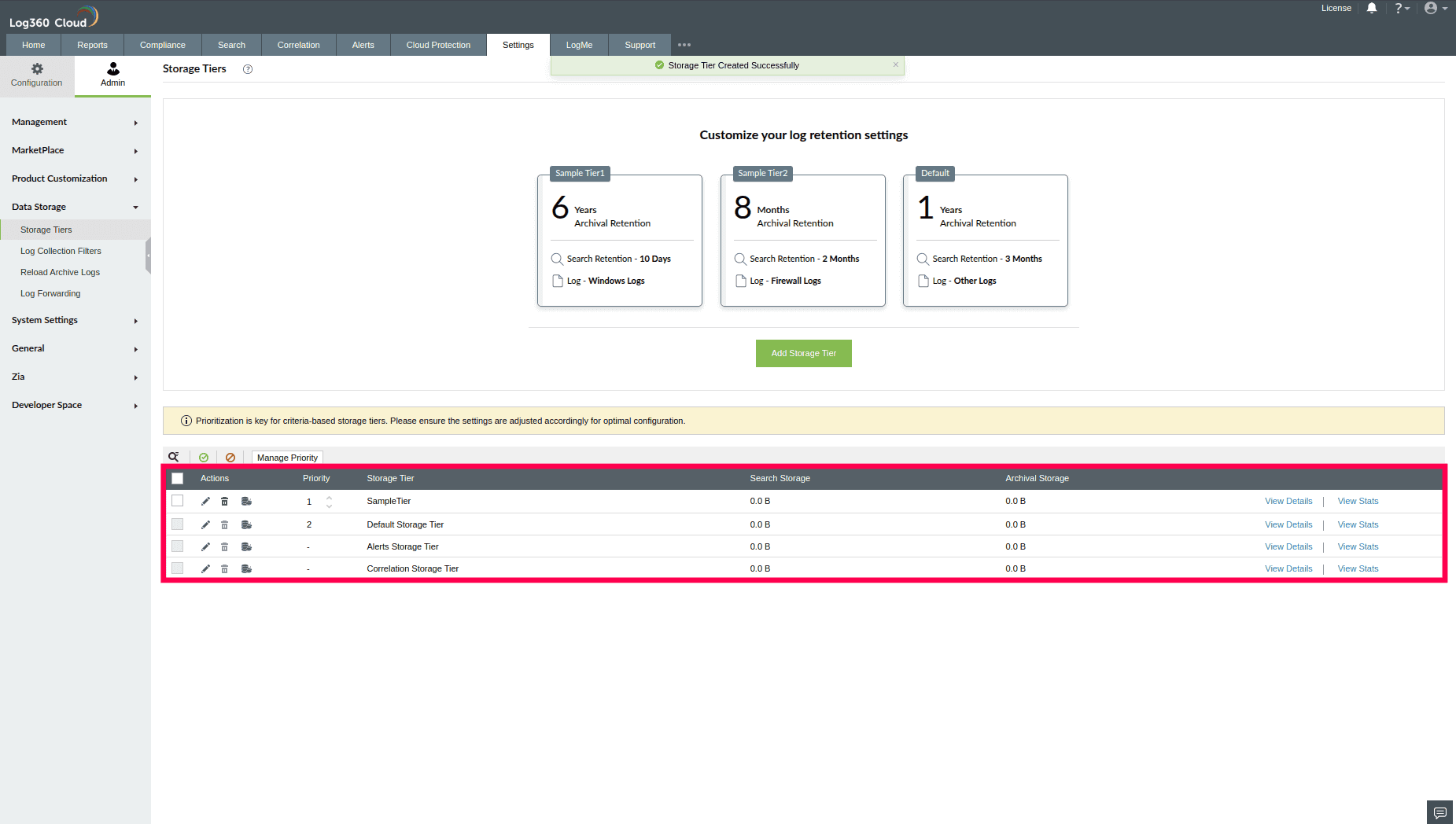 Configuring Storage Tiers