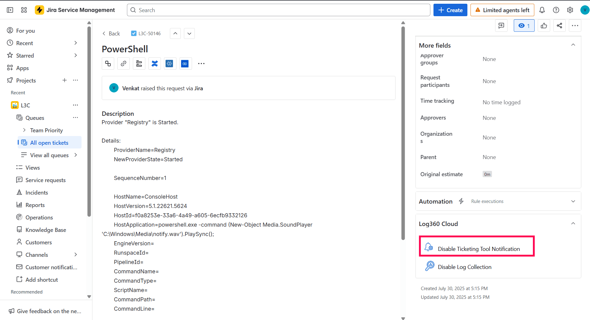 Jira Service Desk On-Demand Integration