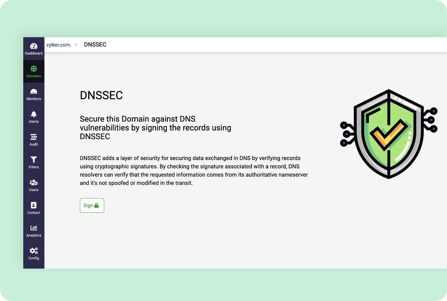 DNSSEC powered domain spoofing with DNS Management software