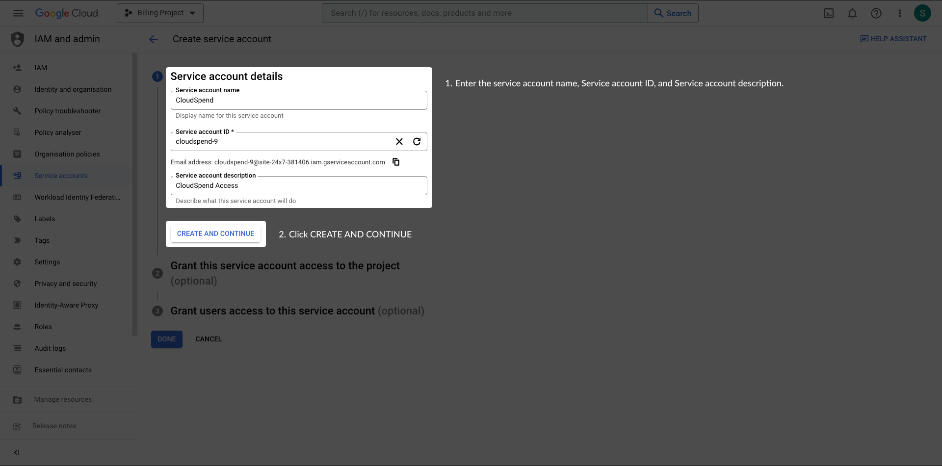 service-account-details service account details