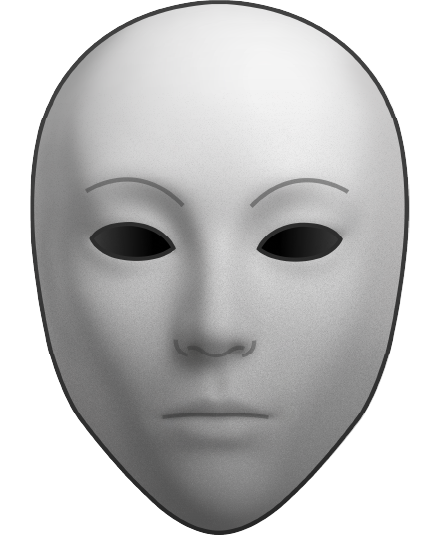 Plain white theatrical face mask