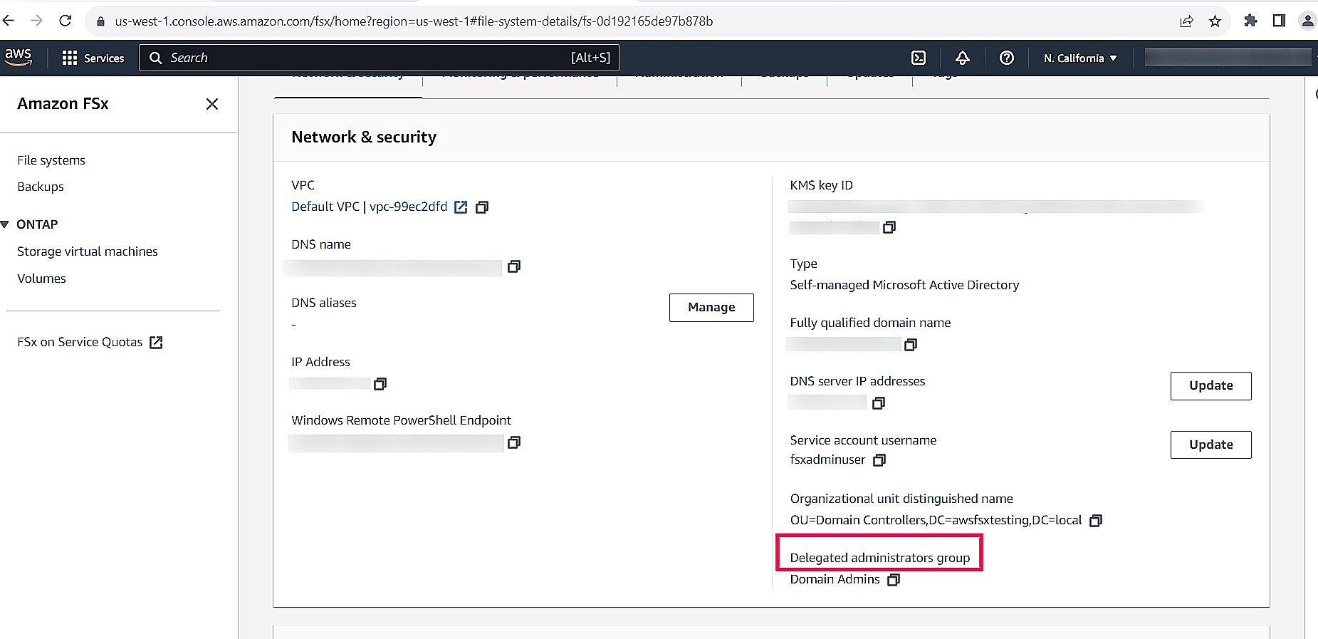 Configure Amazon File System in DataSecurity Plus