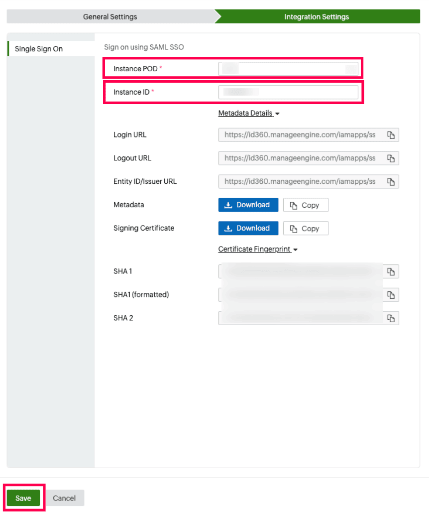 Identity360 application configuration.
