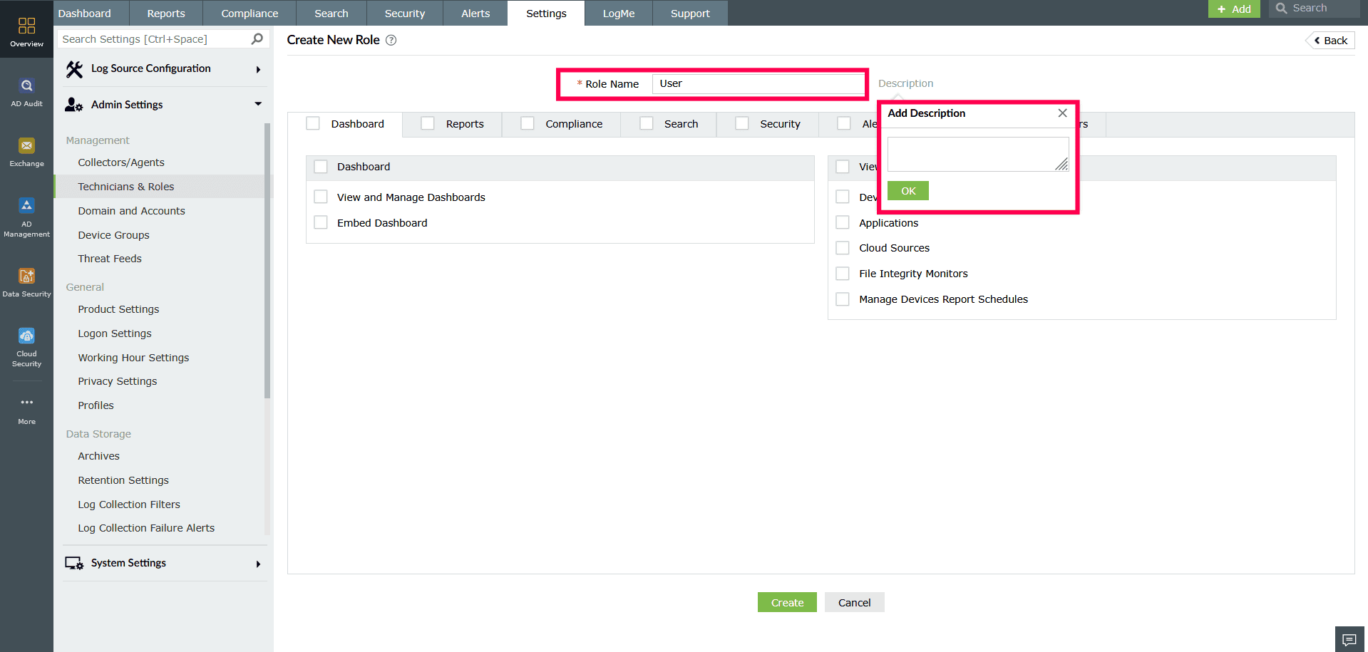 Creating and managing roles