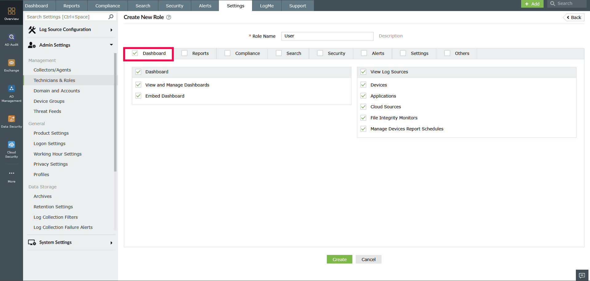 Creating and managing roles
