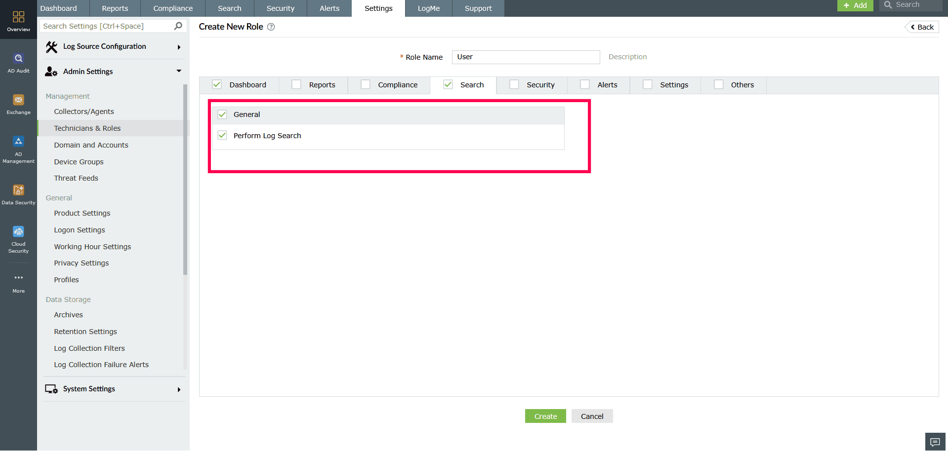 Creating and managing roles