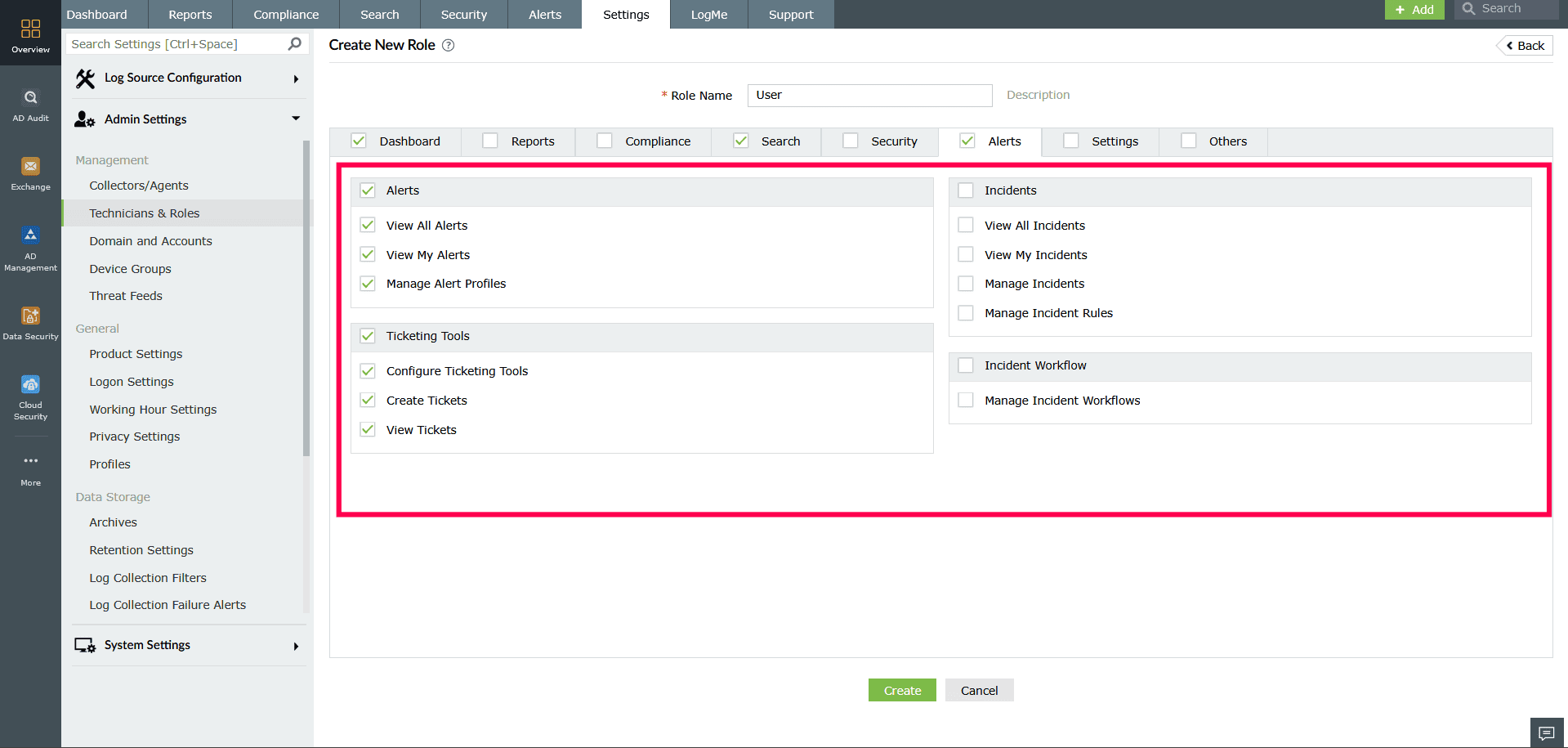 Creating and managing roles