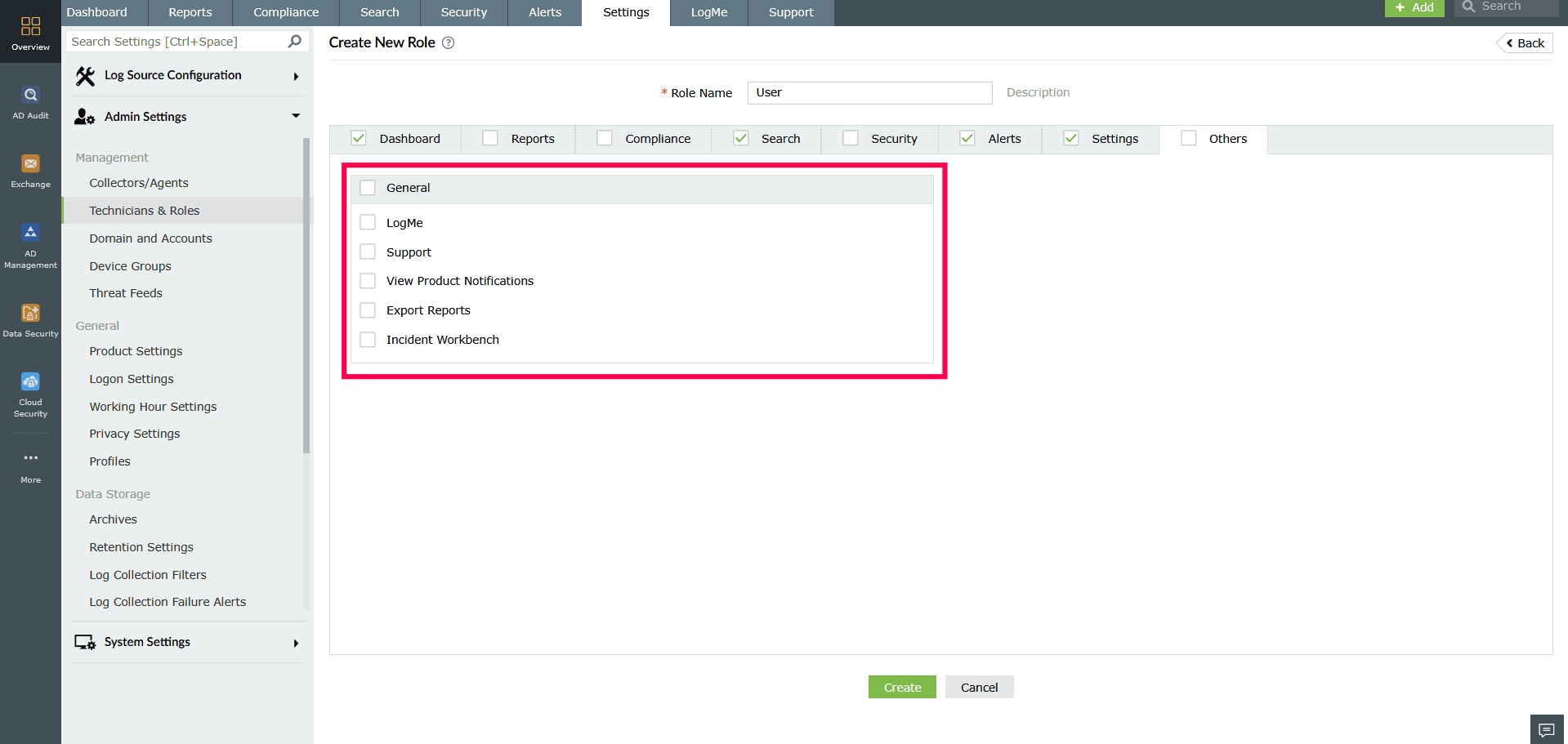 Creating and managing roles