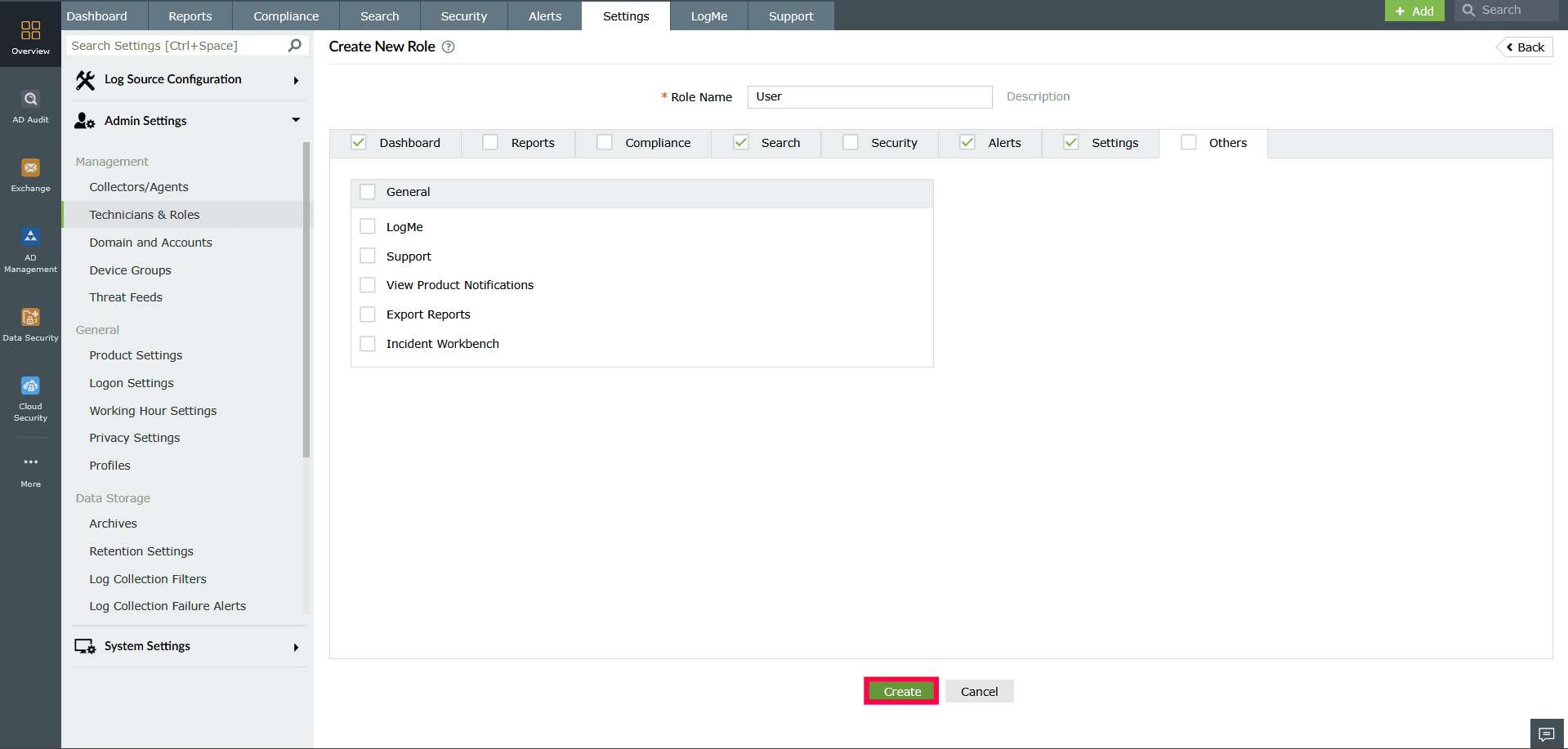 Creating and managing roles