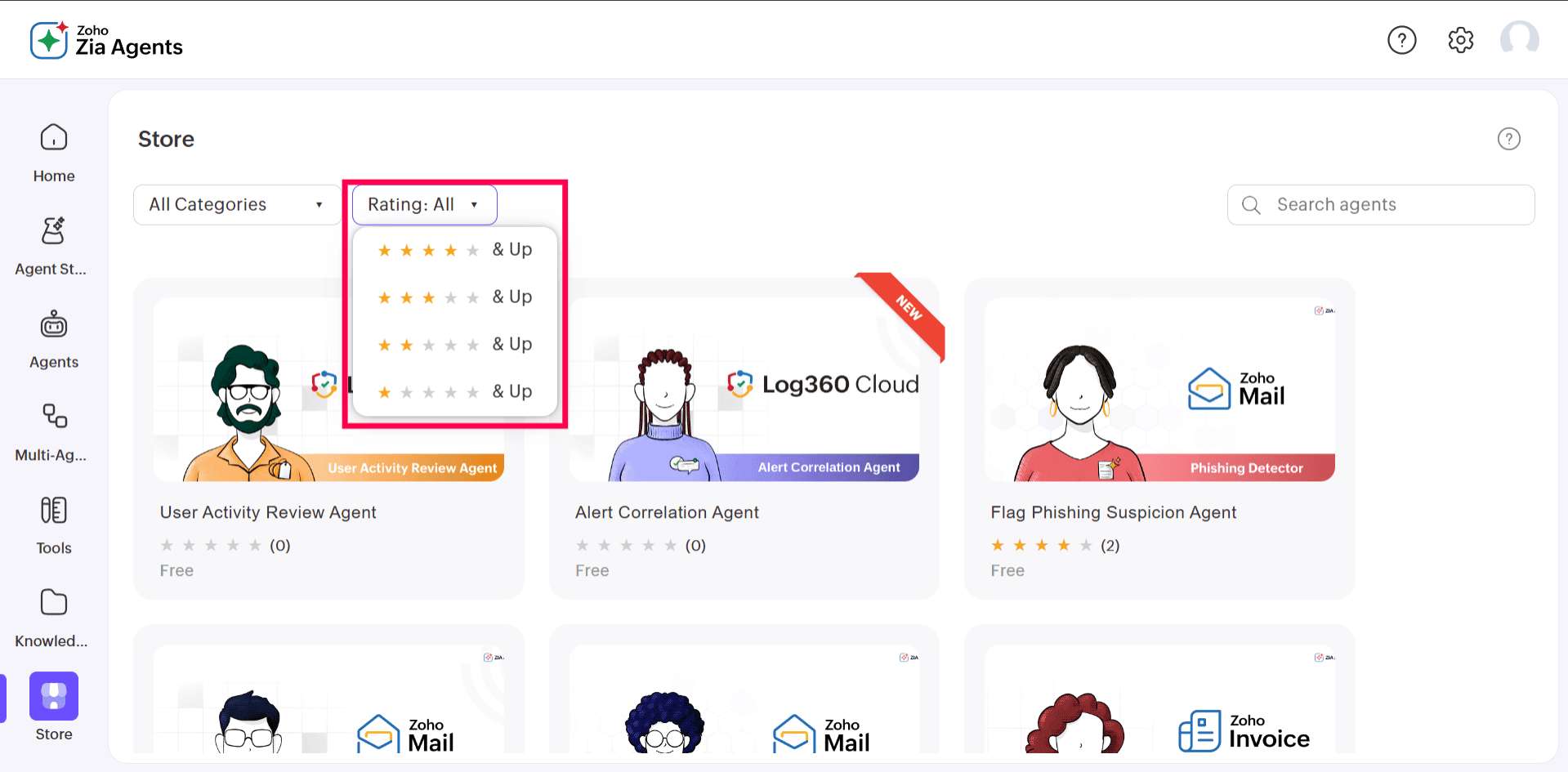 Creating custom agents in Agent Studio in ManageEngine Log360 Cloud