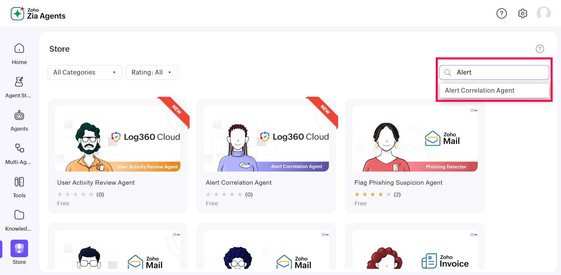Creating custom agents in Agent Studio in ManageEngine Log360 Cloud