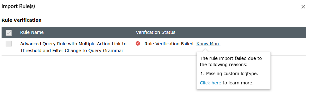 Managing rules in the manage rules module
