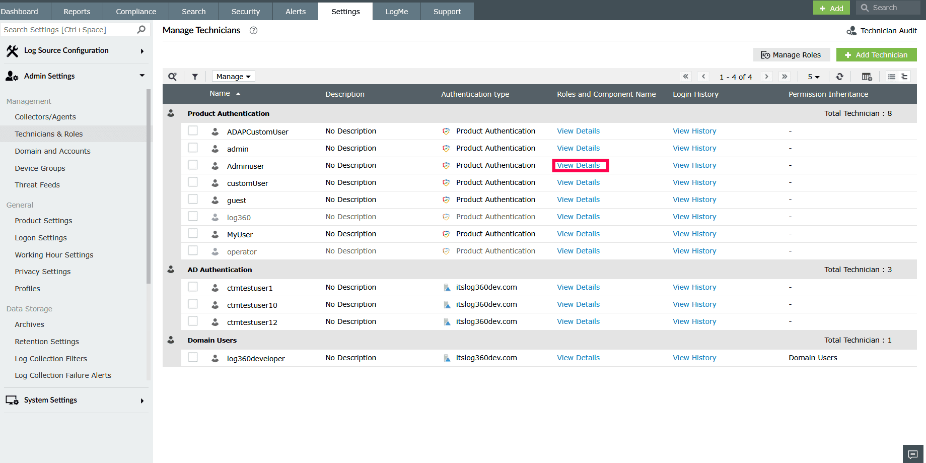 Managing technicians