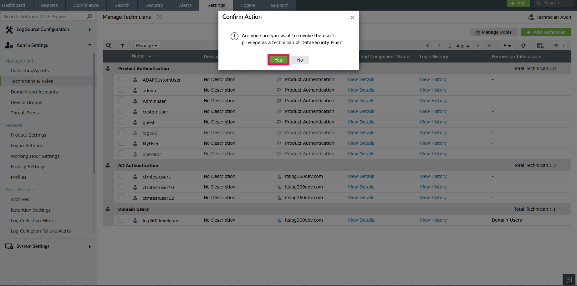 Managing technicians