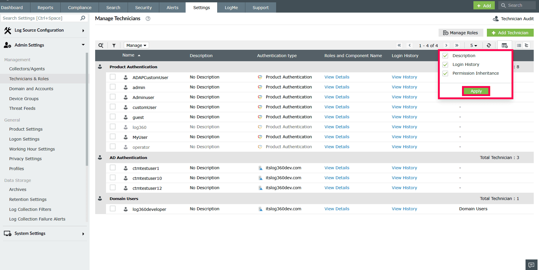Managing technicians