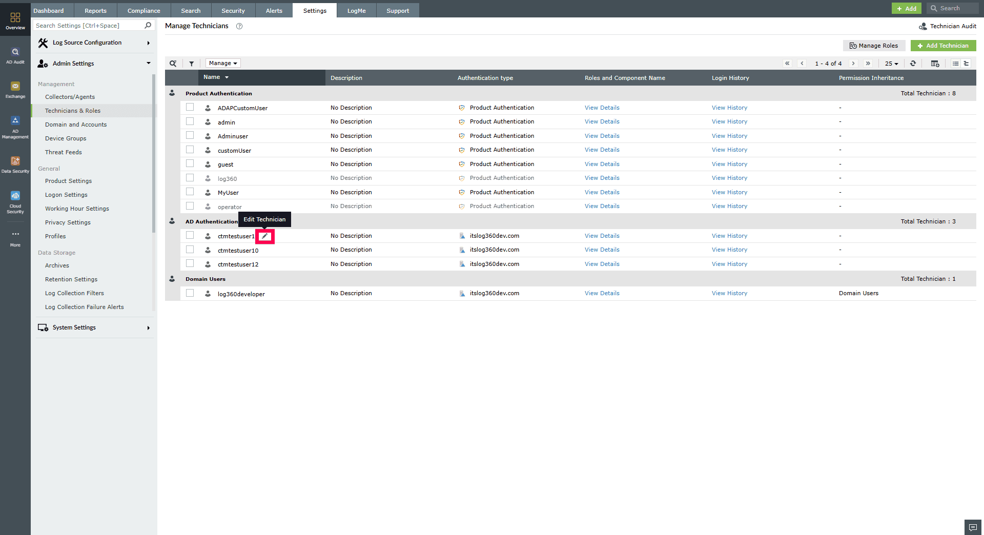 Managing technicians