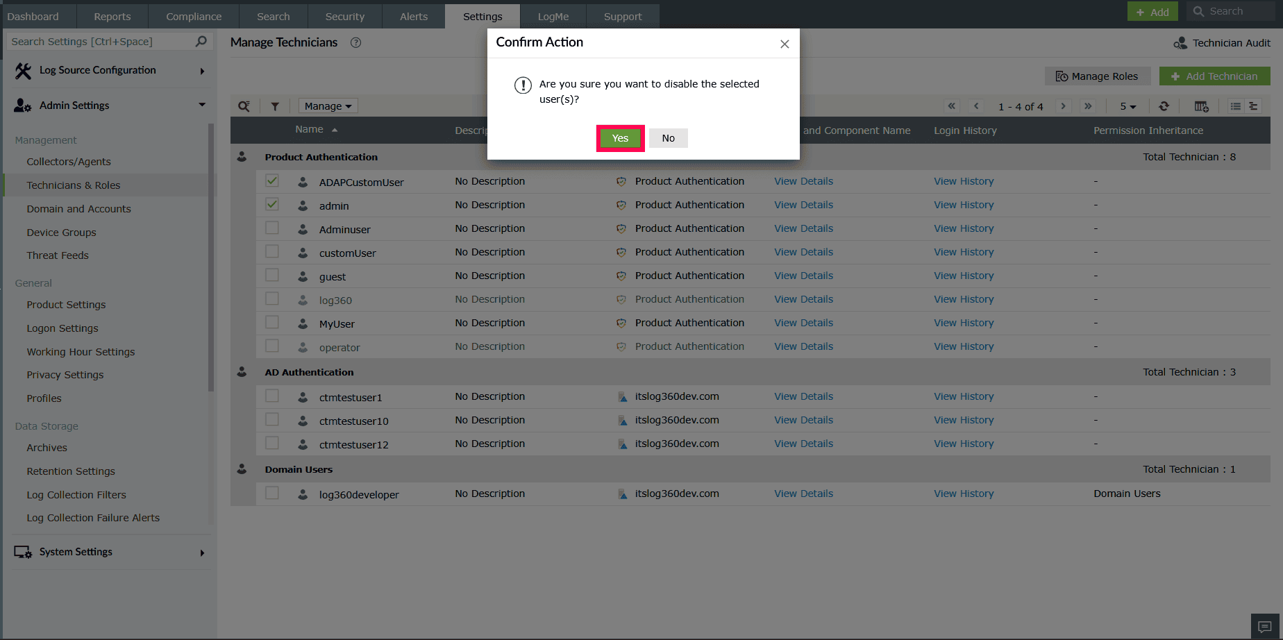 Managing technicians