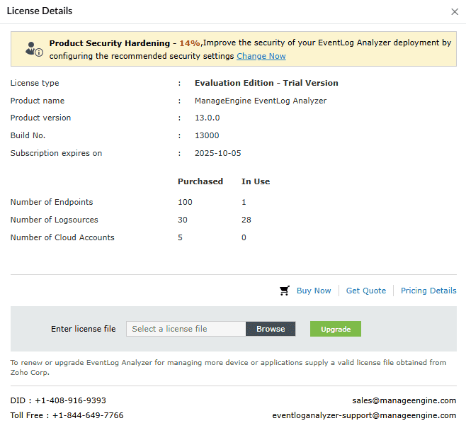 Steps to apply the license
